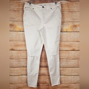 INC Denim International Concepts White Distressed Skinny Jeans Size 10